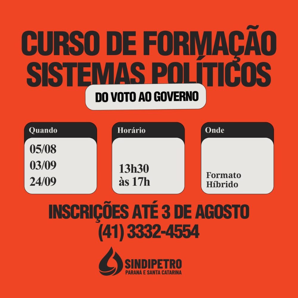 formação sobre sistemas políticos, eleições e os rumos do Brasil